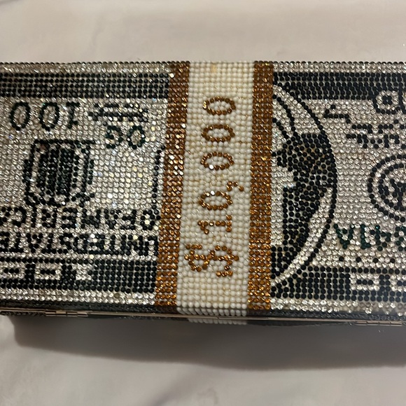 Crystal Embellished Money Clutch - Picture 7 of 17